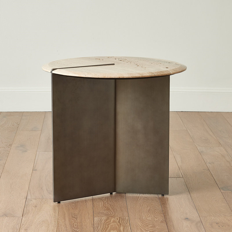 Stone End Table, 24" H x 26" W x 26" D