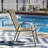 4-person Patio Dining Set With Square Carbonstone Marble-look Steel Frame Patio Dining Table And PVC-coated polyester Sling Chairs (set Of 5)