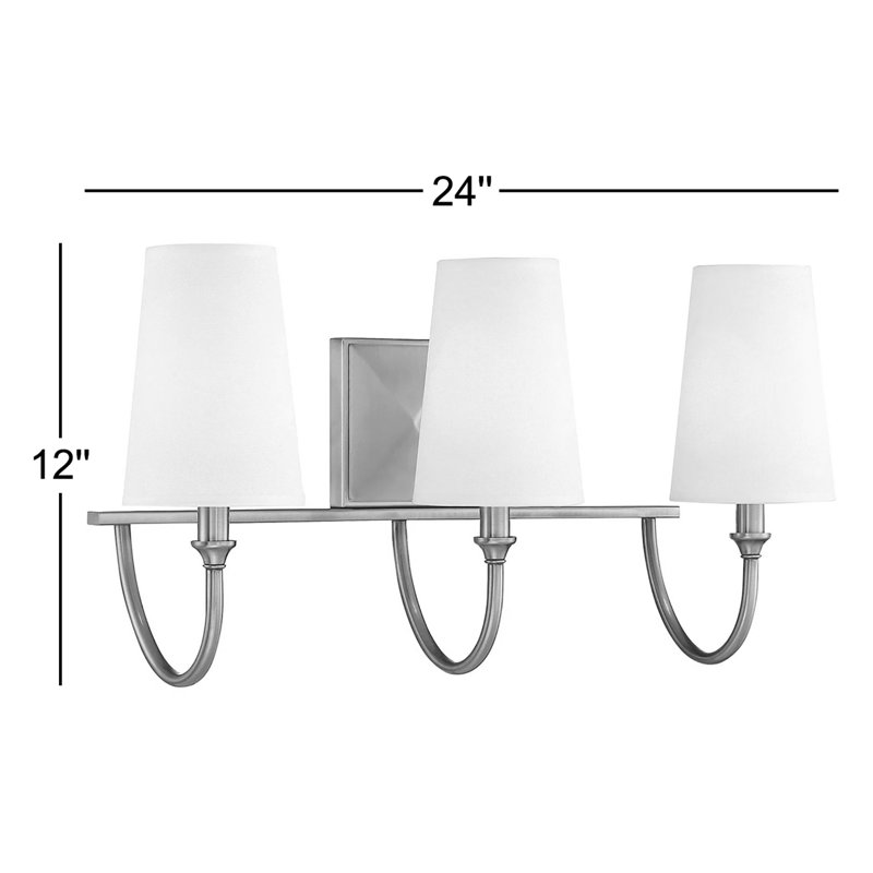Éclairage pour meuble-lavabo à intensité variable à 3 lumières Payson en nickel poli, Nickel poli