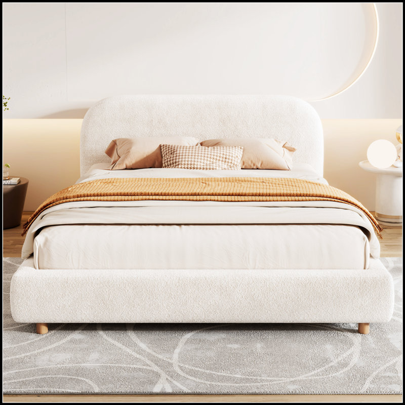 Lit plateforme tapissier Boucle