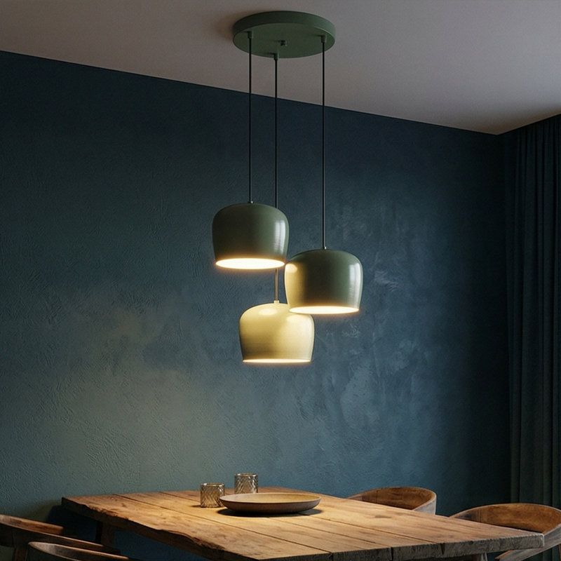 Luminaire suspendu en forme de cloche à 3 lumières Elowen