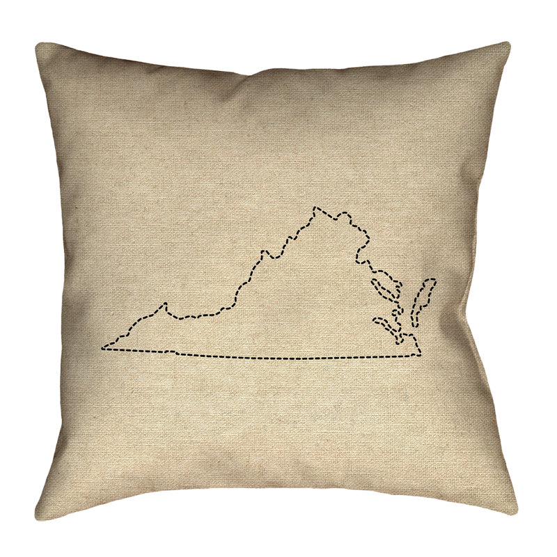 Housse de coussin Katelyn Smith Virginia, 14 po x 14 po, Sergé de coton, Housse