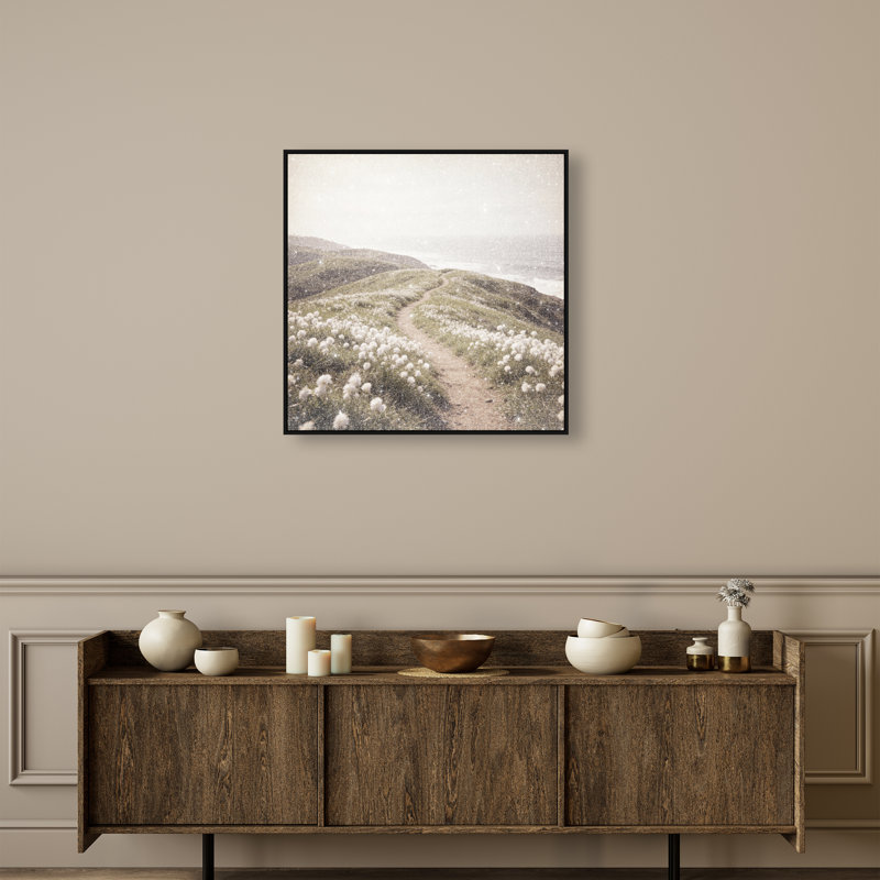 Blooming Path Print by Oliver Gal, 31" H x 31" W, Black Floater Frame