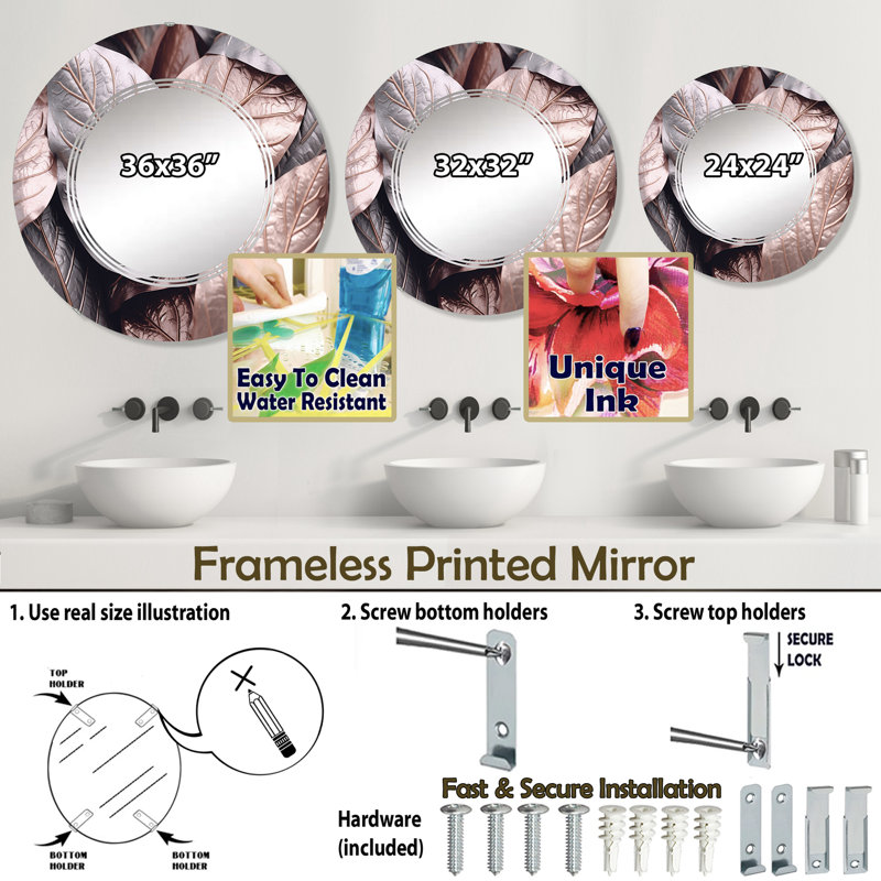 Miroir mural Orinoco, 24 po x 24 po