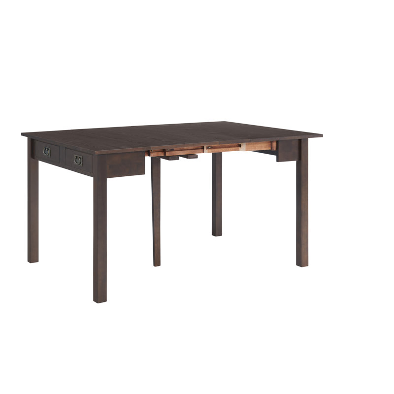 Espresso Wood Extendable Dining Table with Leaves