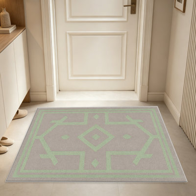 Tapis de couleur taupe sauge pour le salon, doux et confortable, convient à toutes les saisons, facile à entretenir, tapis de sol intérieur lavable à la machine, sous la table de ferme convenant à la chambre à coucher, à la salle à manger, au bureau, au balcon, au patio