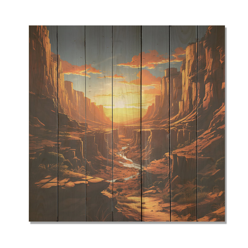 Paysage désertique III - fruits sur bois, H 15 po x l 15 po