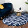 Glam Navy Blue Silver Area Rug