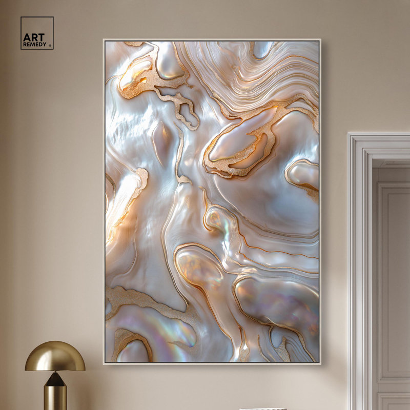 Décoration murale Flode Preciousness I par Art Remedy, H 31 po x l 21 po, Cadre flottant, Argent