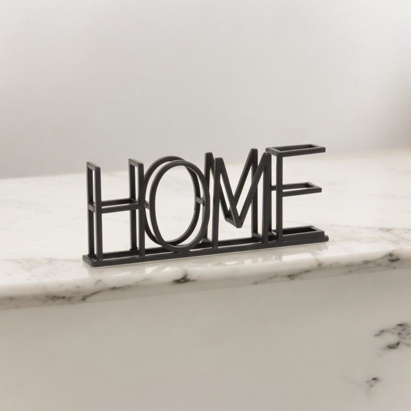 Colma Black Metal "Home" Table Sign