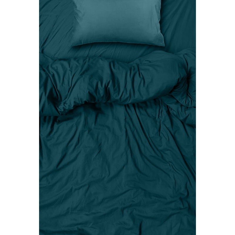  Ensemble de draps en rayonne de bambou Hotel Quality, Simple + 2 taies d'oreiller, Bleu sarcelle