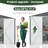 VIWAT Galvanized Steel Outdoor Storage Shed with Lockable Doors and Vents-125757428