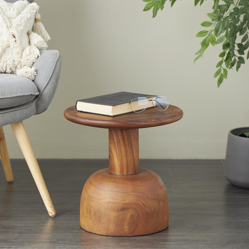 Table d'appoint en bois Claymon, H 15,85 po x L 15,75 po x l 15,75 po