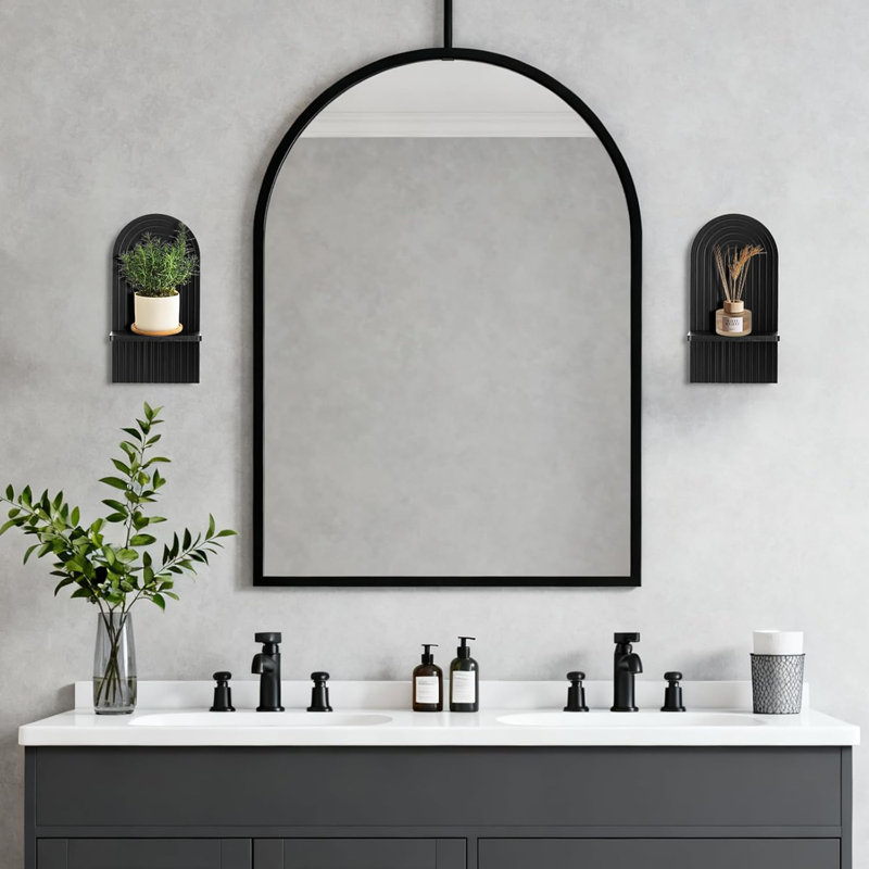Wood Wall Sconce, Black