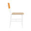 De 2 chaises de salle à manger blanches industrielles, dossier brun, faux siège, style maison, utilisation de chaise
