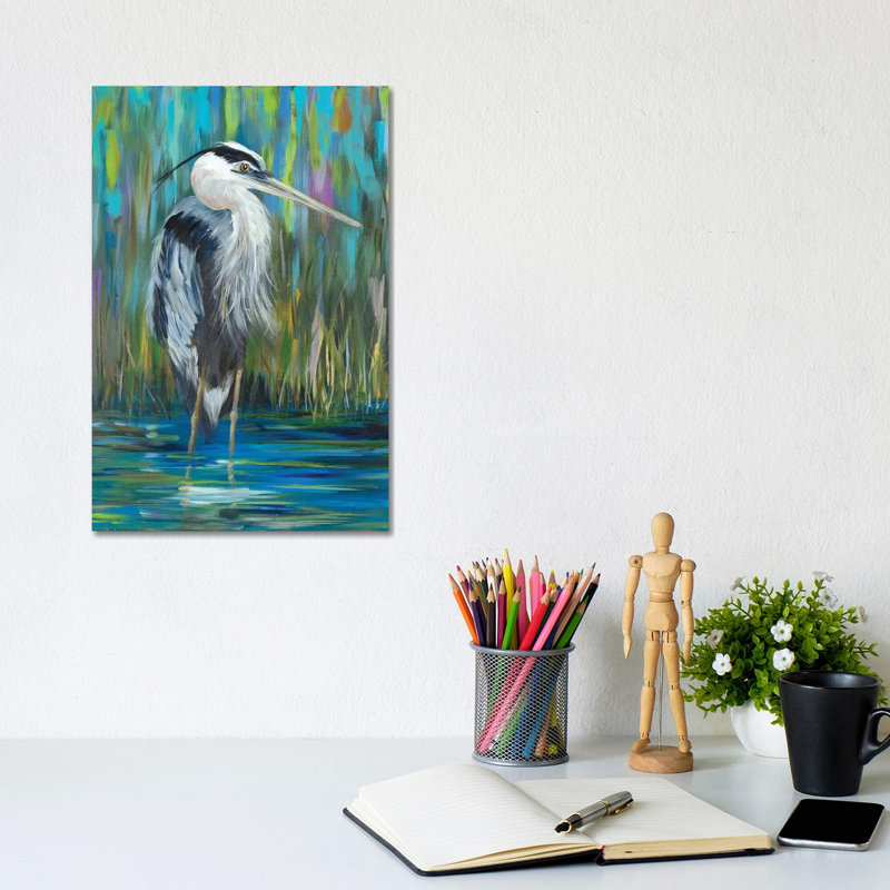Standing Heron I by Julie Derice - Wrapped Canvas Painting, 30.48cm H x 20.32cm W x 1.905cm D