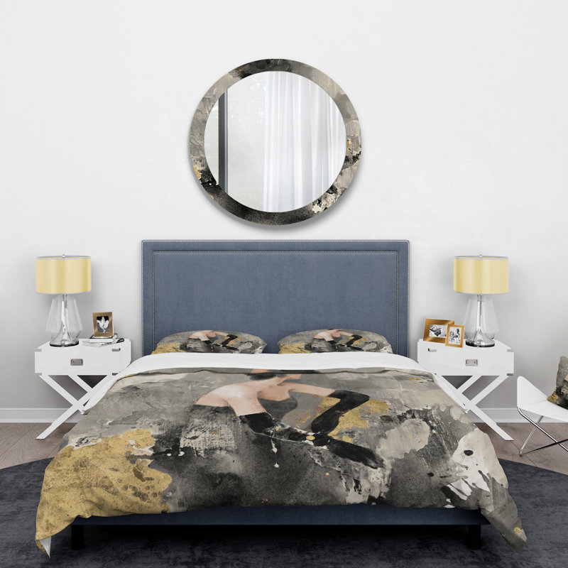 Gold Fashion Dance - Ensemble de housse de couette traditionnel - Microfibre de polyester