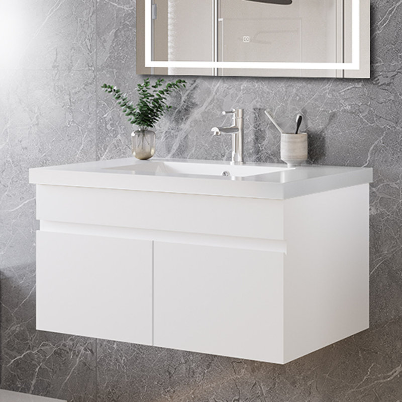 790 mm Wall Mounted Combined Vanity Unit with Integrated Resin Basin
