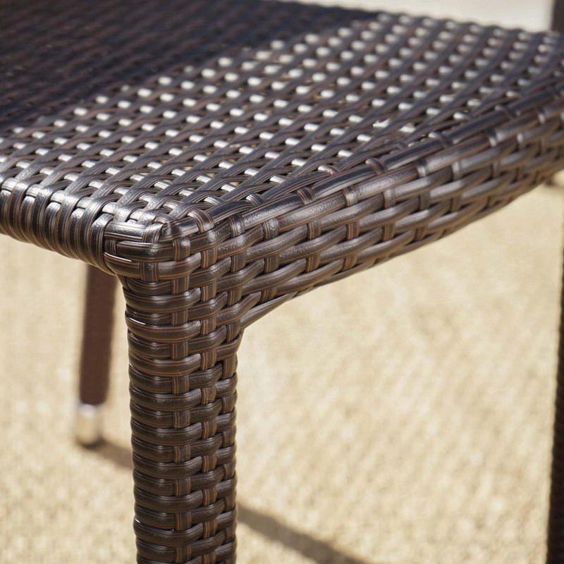 Ensemble de 4 chaises d'extérieur empilables en rotin - structure légère en aluminium