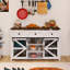 Buffet en bois 55,00 po avec tablettes réglables, treillis métallique et tiroirs-482433640