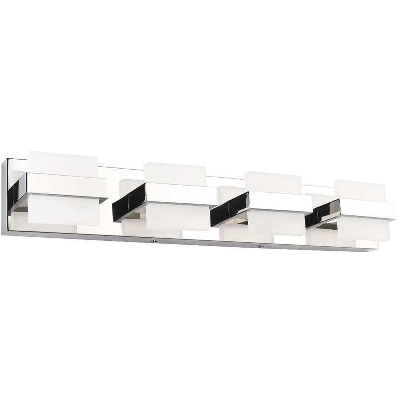 Modern Chrome 4-Light Dimmable LED Vanity Light