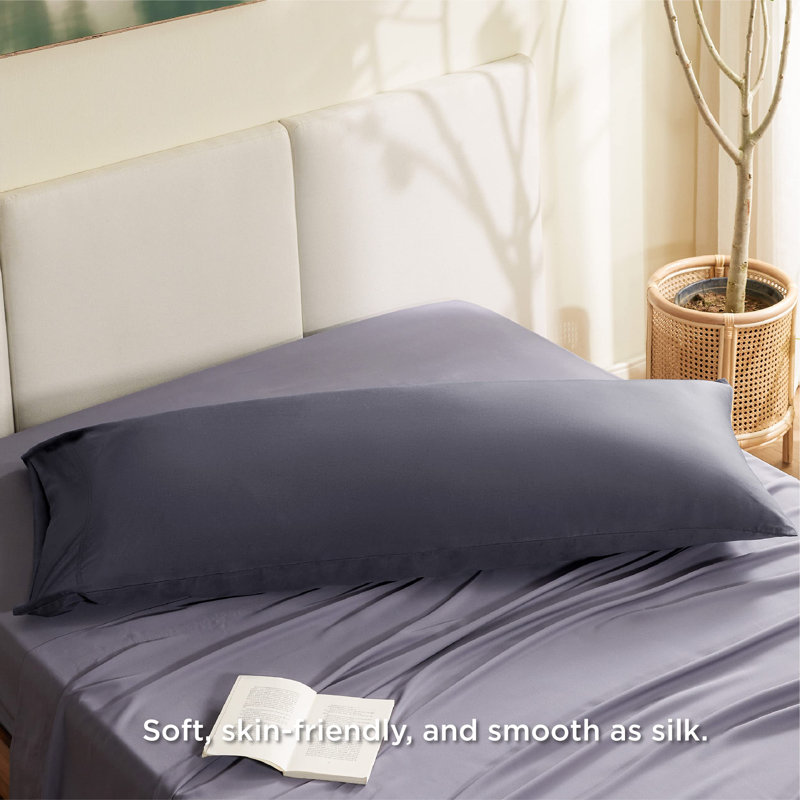 Rayon from Bamboo Pillowcase with Envelope Closure, Dark Gray, Body Pillowcase