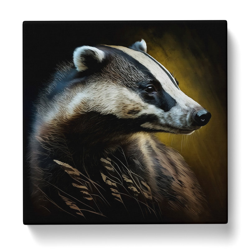 Badger Gestural - No Frame Print, 35cm H x 35cm W x 3cm D