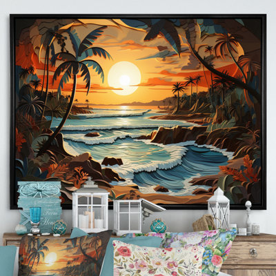 Coastal Collage At Sunset I - Décoration murale moderne