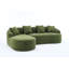 Canapé modulaire en L en éponge à compression complète avec méridienne incurvée, canapé modulaire en chenille-570765484