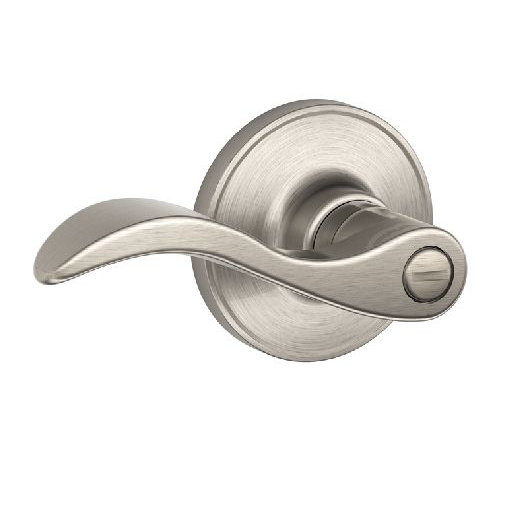Seville Bed and Bath Lever, Satin Nickel