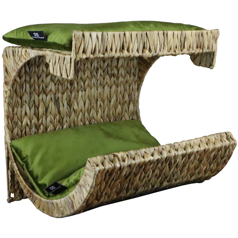 Velvet Elevated Pet Bed, Olive