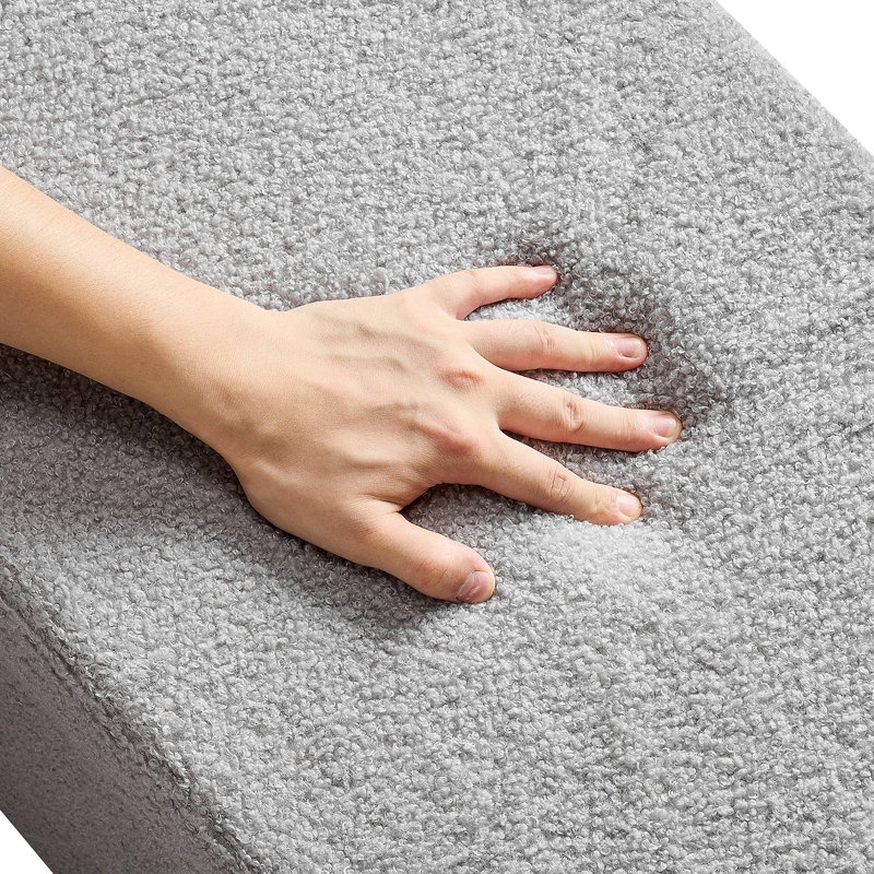 Banc de rangement ovale avec repose-pieds, banc de lit pliable en molleton pliant, coffre pliant avec repose-pieds et grand espace de rangement