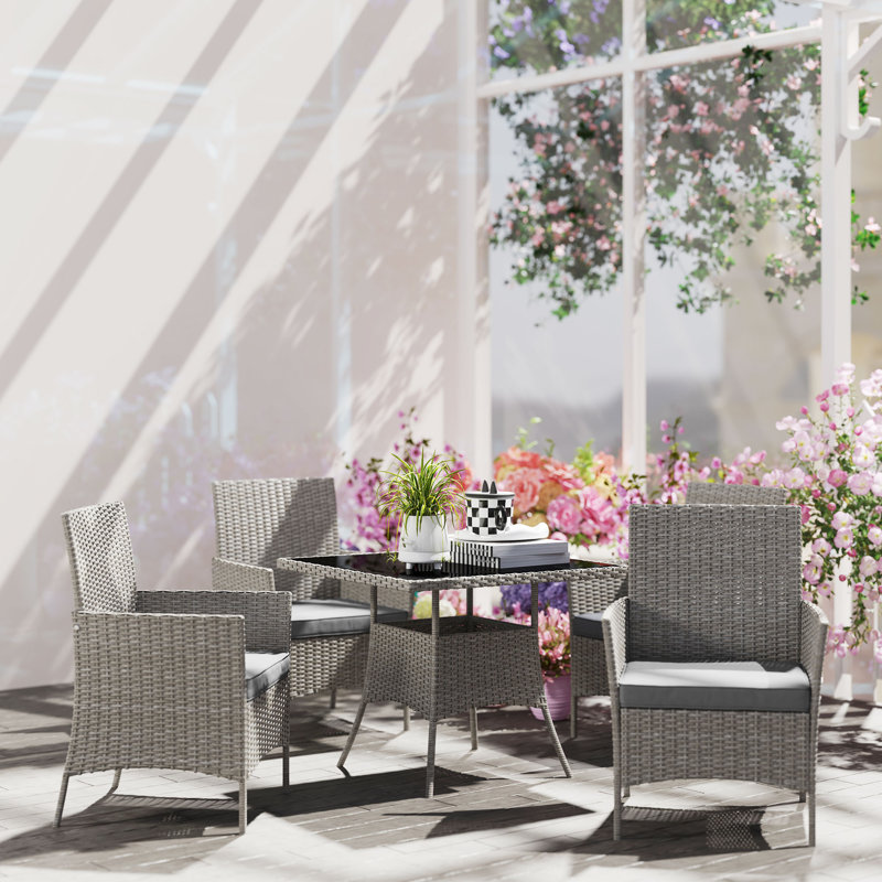 Square 5 - Piece 4 - People 80Cm L Outdoor Table Set