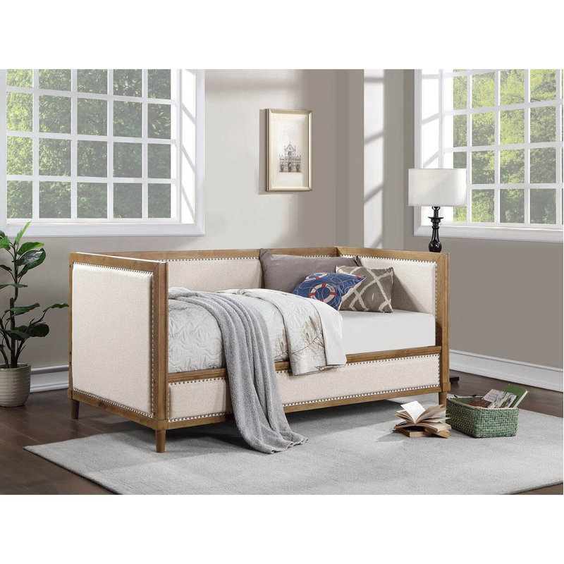 Lit de jour moderne rembourré en tissu 1pc