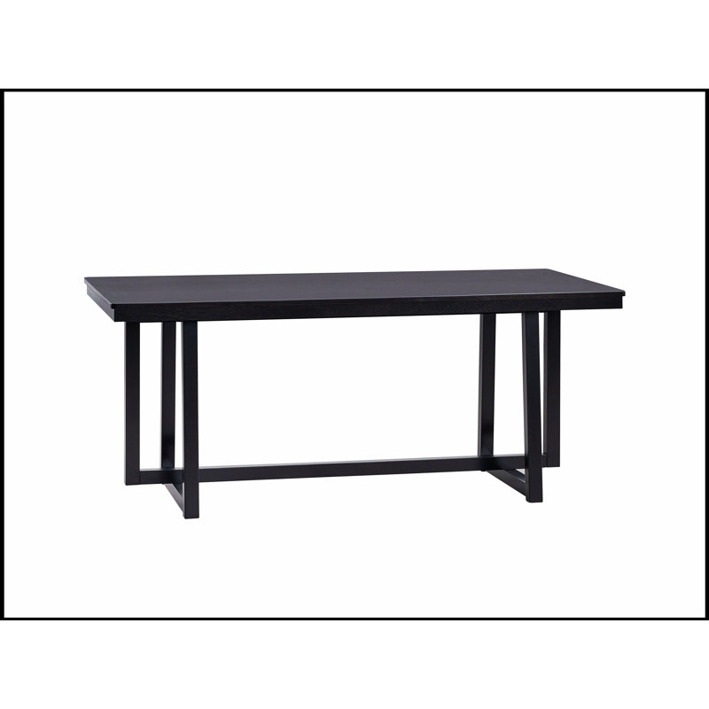 Table de salle à manger à finition noire Kini avec un design élégant et une fabrication robuste pour les intérieurs modernes et les petits espaces