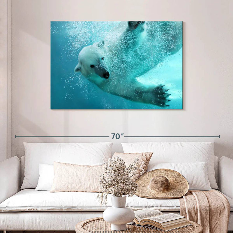 Brampt Underwater Polar Bear, 30" H x 45" W