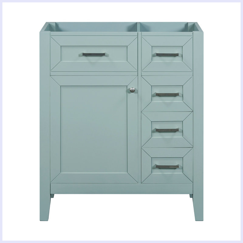 Meuble-lavabo moderne avec armoire et tiroirs, Vert