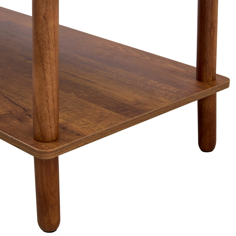 Table basse, table basse, table de salon avec tablette de rangement ouverte, Noyer brun