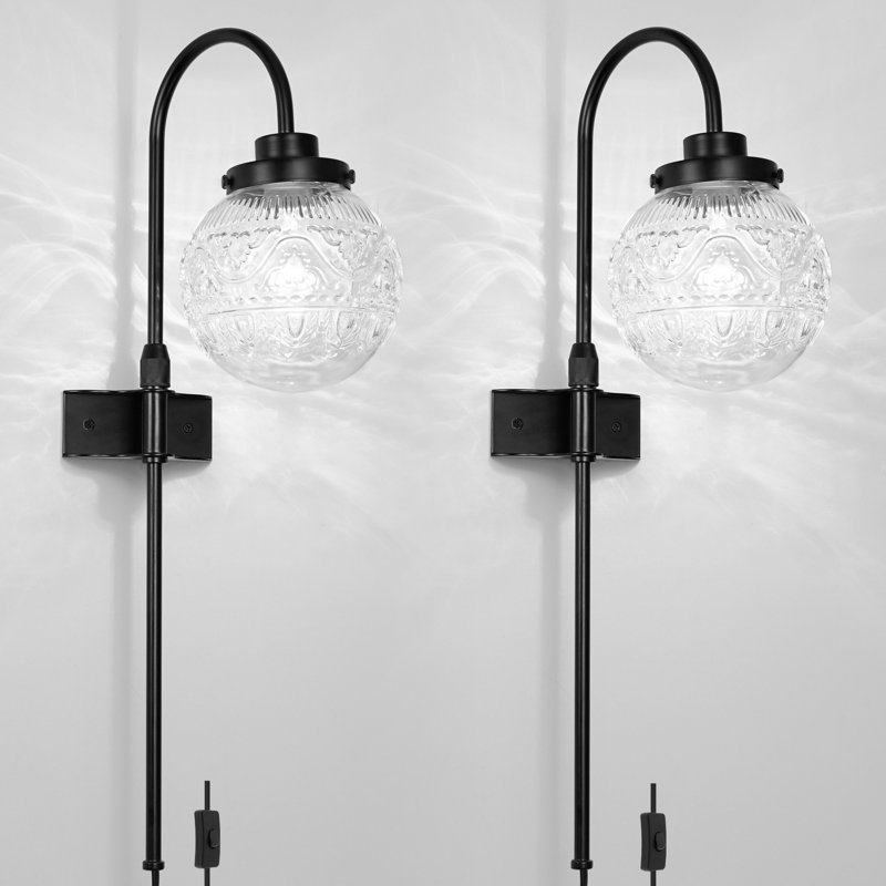 Clear Glass-covered Long Wall Lamps Of Mai Suqing Brand (Set of 2)