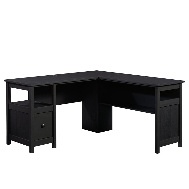 Bureau traditionnel en L avec tiroir classeur (sans tabourets)