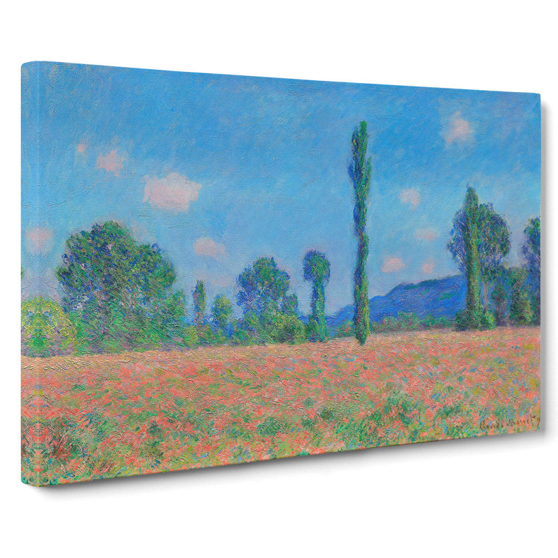 Poppy Field In Giverny Vol.2 by Claude Monet - Wrapped Canvas Painting, 50cm H x 76cm W x 3cm D