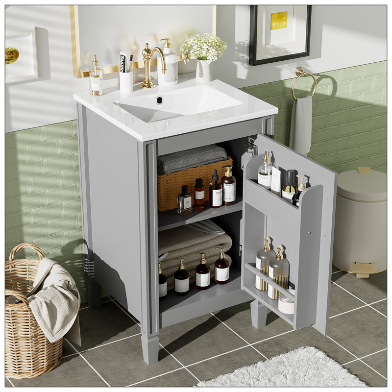 Meuble-lavabo pour salle de bain, Gris