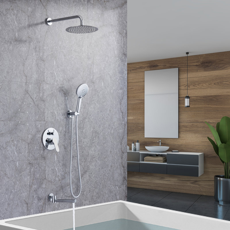 Complete Shower System with Rough in-Valve, Chrome