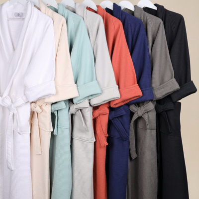McPhail Waffle Weave Honeycomb Cotton Soft Plush Lightweight Unisex Adult Bath Robe