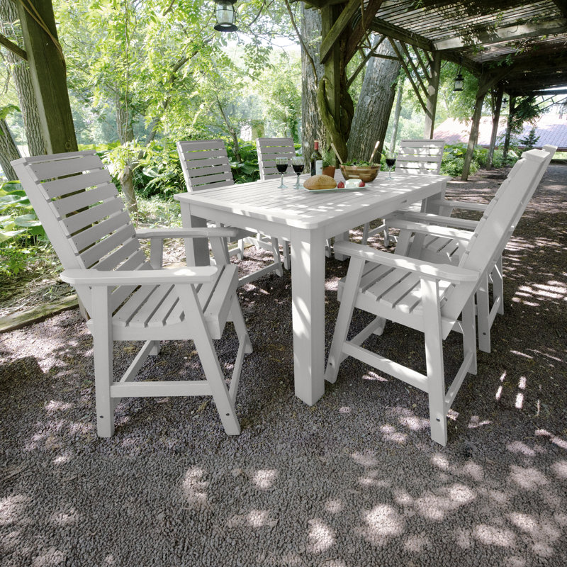 Ensemble de salle à manger rectangulaire pour 6 personnes Midwest, Blanc, H 43,3 po x l 55,5 po x L 86,5 po
