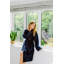 100% Cotton Mid-Calf Bathrobe with Pockets-75051942