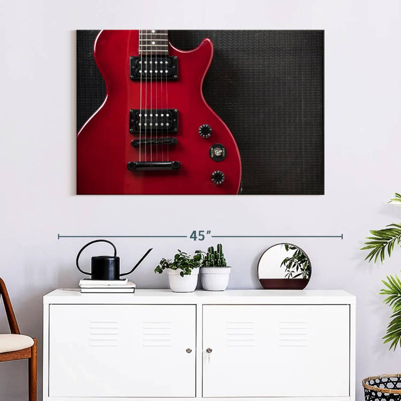 Guitare électrique Abarca Shiny Red, H 26 po x l 39 po