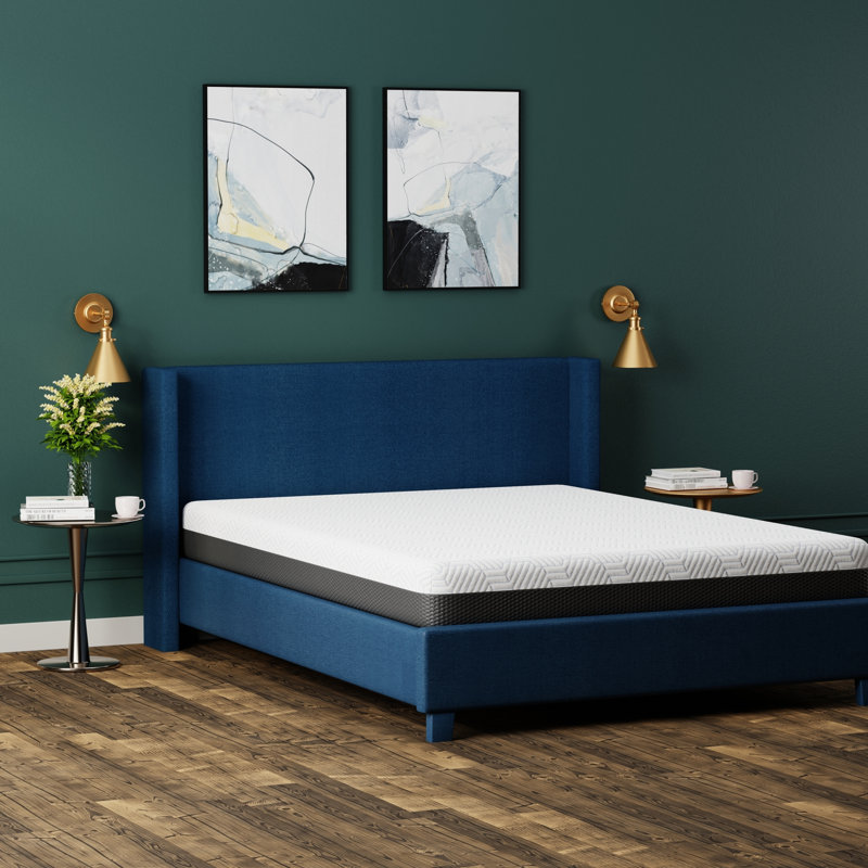 Matelas simple de 8 pouces avec fonction de refroidissement et housse à changement de phase, mousse à mémoire de forme I-Gel ventilée de 1 po, base de 3 po et 4 po, fonction de construction en mousse blanche et grise, couche, noyau, densité