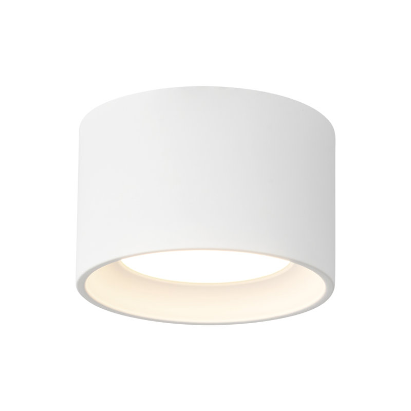 Uma 6-in Black dimmable LED Semi-Flush Mount, White