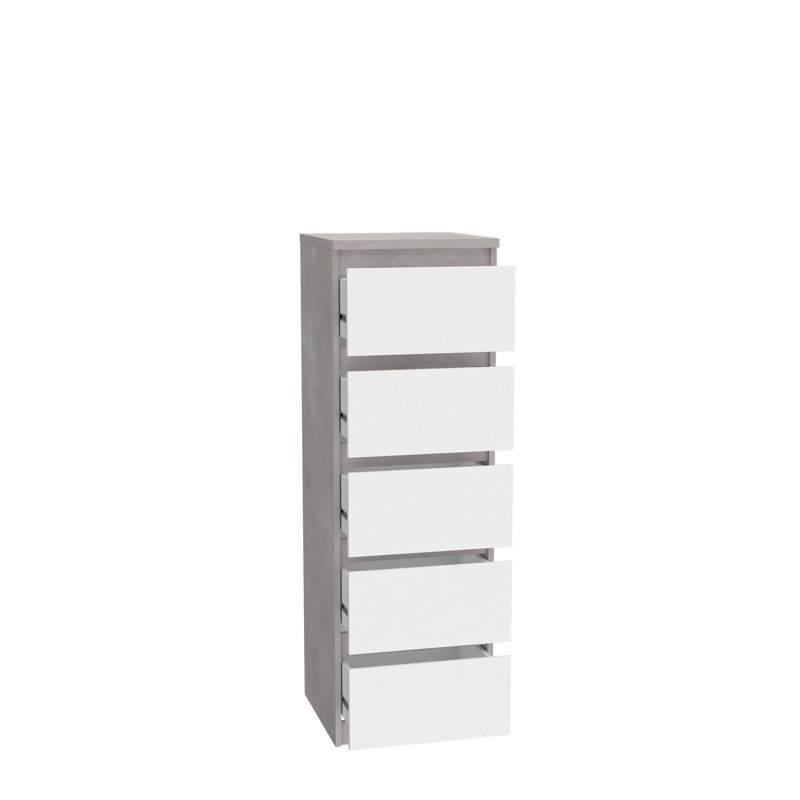 Priyaka 5 - Drawer Rectangle Accent Chest, Grey